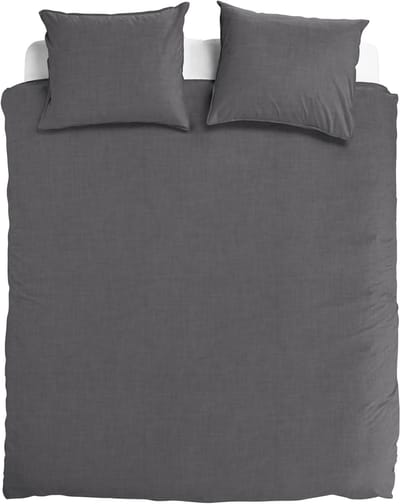 totaalBED Dekbedovertrek Lou Dark Grey - 240x200/220 cm - 50% linnen, 50% katoen - incl.