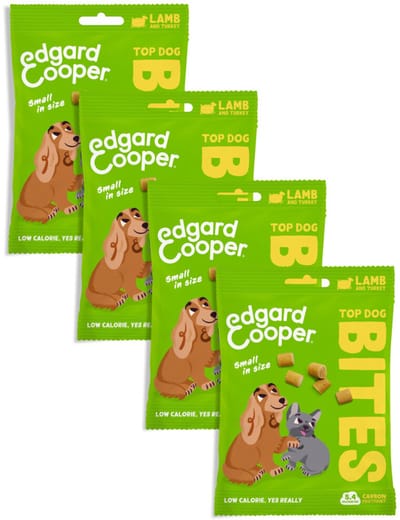 Edgard & Cooper 4x Natuurlijke Hondensnacks, Lam Bites Small (4 x 50g), Graanvrije Beloningen, Vers Vlees, vol Essentiële Aminozuren voor een Gezonde Spijsvertering