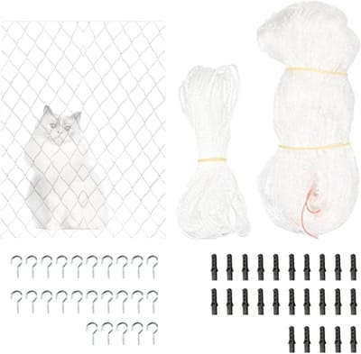 Veiligheidsnet Katten - Huisdier Barrière - Balkon Beveiligen - Scheurbestendig Materiaal - 3 x 2 Meter - Meerkleurig