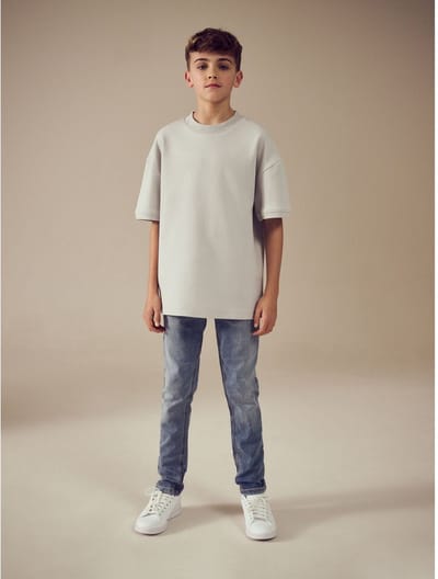 Next - Jongens - Jeans met elastische taille en strakke pasvorm - Blauw