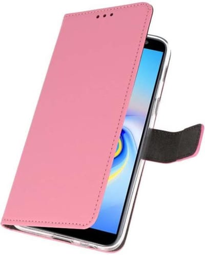Booktype Telefoonhoesjes - Bookcase Hoesje - Wallet Case - Geschikt voor Samsung Galaxy J6 Plus - Roze