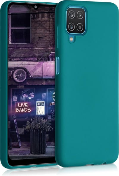 kwmobile telefoonhoesje geschikt voor Samsung Galaxy A12 - Hoesje voor smartphone - Back cover in mat petrol
