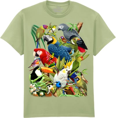 Vogels Papegaaien Kaketoe Toekan Avian World The Coloured House T-shirt M
