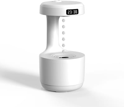Gloovon® - Luchtbevochtiger - Humidifier - Vernevelaar 0.6L - Anti-zwaartekracht Waterdruppel - met nachtlampje - Stil Ontwerp - Geschikt voor Woonkamer, Kantoor, Slaapkamer - Wit