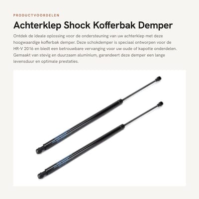Dailygoods- Achterklepdemper Aluminium - Gasveer 74820-T7J-H01 - Vervangend Onderdeel - Eenvoudige Installatie - Stevig en Duurzaam - 2 Stuks