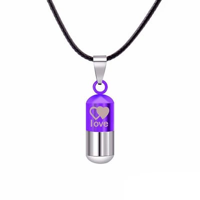 Fako Bijoux® - Ketting Ashanger / Assieraad - Love - Paars