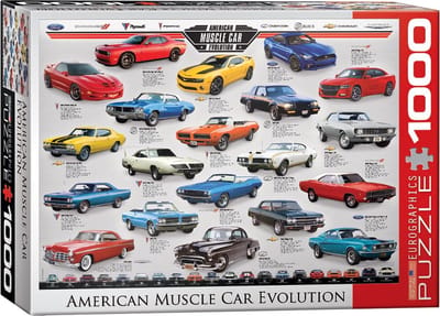 Eurographics - De evolutie van de Amerikaanse muscle car [American Muscle Car Evolution] - 1000 stukjes 68×48cm (b×h) - Legpuzzel