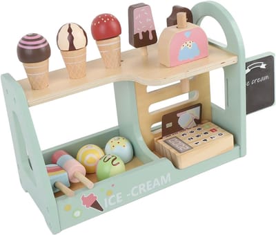 Houten IJsspeelgoed - Fantasie Speelgoed - Rollenspel Keuken - Realistisch Ontwerp - 30 x 22 x 13 cm