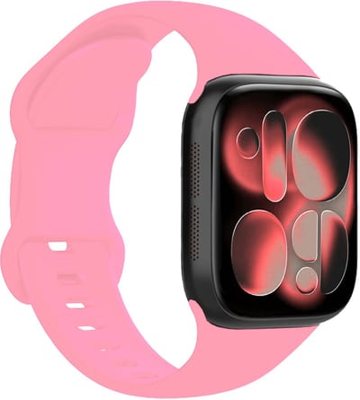 Horloge Band Geschikt voor Apple Watch 1, 2, 3, 4, 5, 6, 7, 8, 9, 10, 11, SE - 42/44/45/46 mm Bandje Siliconen Verstelbaar - Roze