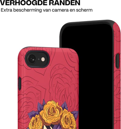 Casetastic Hoesje Geschikt voor Apple iPhone 7/8/SE - Stijlvolle Beschermende Duo-layer Case - Middernachtmasker