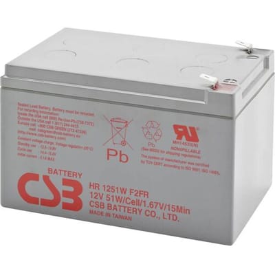 CSB Battery HR 1251W high-rate Loodaccu 12 V 12 Ah Loodvlies (AGM) (b x h x d) 151 x 100 x 98 mm Kabelschoen 6.35 mm Onderhoudsvrij, Geringe