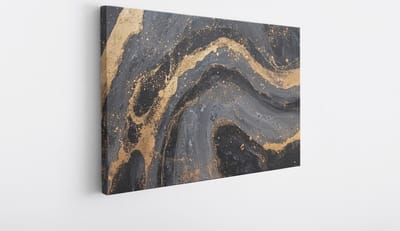 Saammp Canvas Schilderij - Grijs marmer - Dynamisch - Abstract kunstwerk - 30x20 - Foto op canvas - Wanddecoratie - Muurdecoratie Woonkamer - Slaapkamer decoratie - Canvas Print