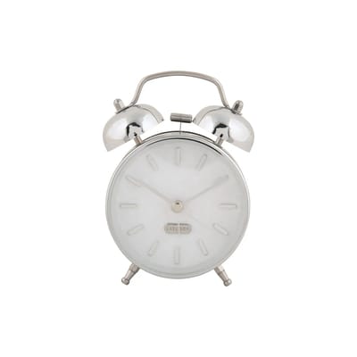 Karlsson Wekker Pearl Glow - Zilver - Ø8cm - Scandinavisch - Wekker voor slaapkamer - Wekkers