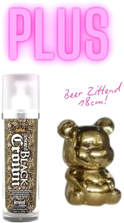 Devoted Creations Black Crown 210 ml plus Zittende Beer Goud