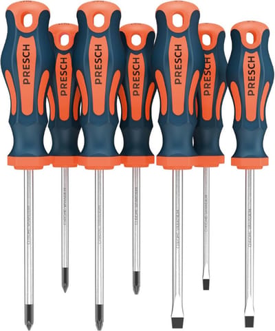 Schroevendraaierset - 7 Stuks - TÜV-GS Gekeurd - Magnetisch - Met Gleuf En Kruissleuf - PH - PZ - SL - Professioneel Gereedschap