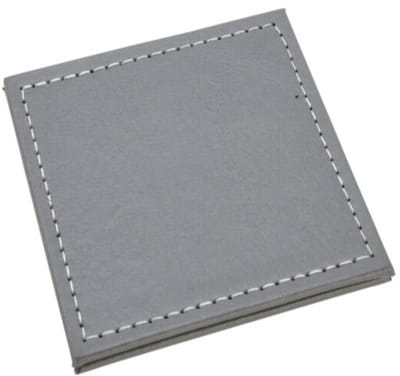 H&S Collection Glazen onderzetters - 4x stuks - grijs - kunstleder - 10 cm