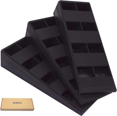 Zwarte Kunststof Geribbelde Wiggen 120 x 44 x 25 mm - 4 Stuks voor Nivellering