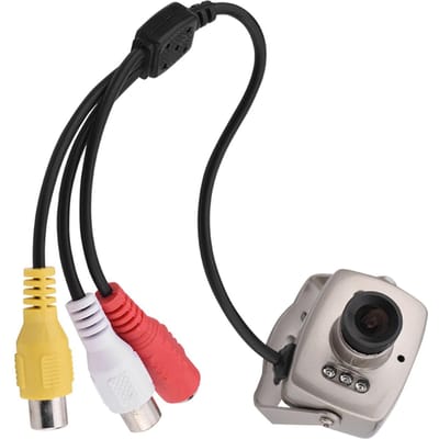Mini caméra de sécurité CCTV filaire CMOS 6 LED, vision nocturne, caméra vidéo numérique PAL blanc