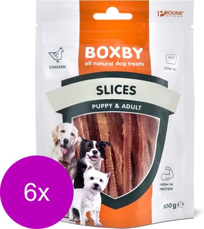 Proline Boxby Slices - Hondensnacks - 6 x Vlees 100 g