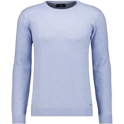 Ragman Trui Supersoft Knit Pullover Knitted Elbow Patches Licht Blauw / male