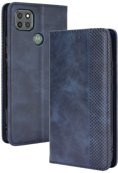 Coverup Hoesje - Geschikt voor Motorola Moto G9 Power Hoesje - Coverup Vintage Style Book Case - Blauw