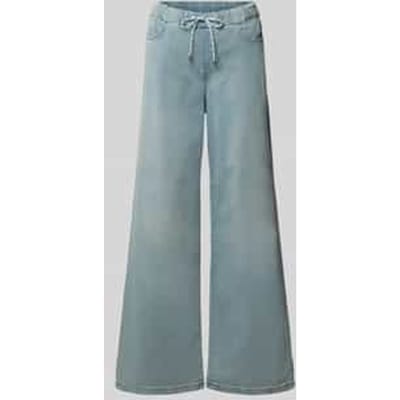 wide fit jeans van katoenmix