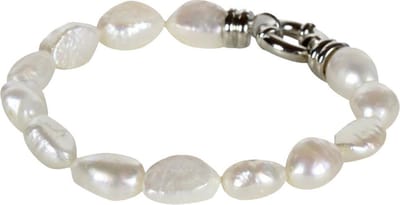 Zoetwater parel armband Wola - echte parels - handgeknoopt - wit - zilver - luxe sieraden zakje - parel armband dames - wit parel armband - zoetwaterparel