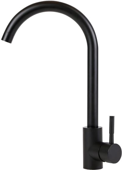 NETTLIFE Keukenkraan - Hoge uitloop - RVS - 360° draaibereik - koud en warm water keukenkraan - voor gootsteen tuin - Zwart