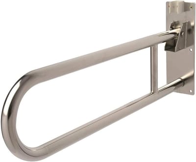 Inschuifbare Handgreep - Douchegreep Handgreep - Veilig Douchen - Roestvrij Staal - H300 x B100 x D850 mm - Wit