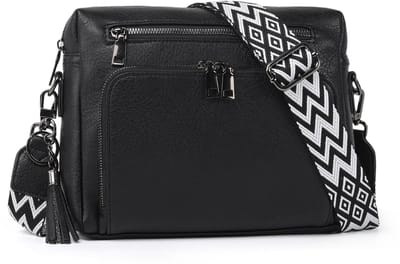 TANTOMI Dames Schoudertas - met RFID-Blocking – Anti-diefstal Design - Verstelbare Band - Crossbody Tas met Kaartsleuven - Kunstleer (PU) - Zwart