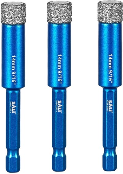 Diamant droogboor 14 mm - Set van 3 voor glas, porselein, graniet en metselwerk