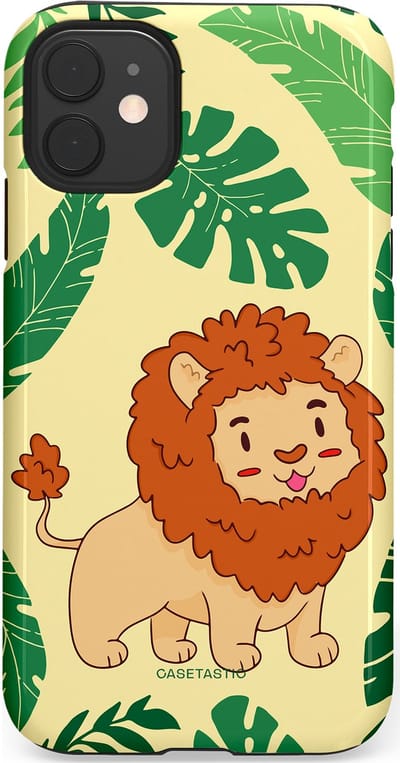 Casetastic Hoesje Geschikt voor Apple iPhone 11 - Stijlvolle Beschermende Duo-layer Case - Jungle Leeuw Ontwerp