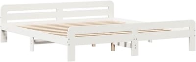 Bedframe Grenenhout - Houten Bedombouw - Rustgevende Slaap - Stabiel Duurzaam Frame - 180x200 cm - Wit