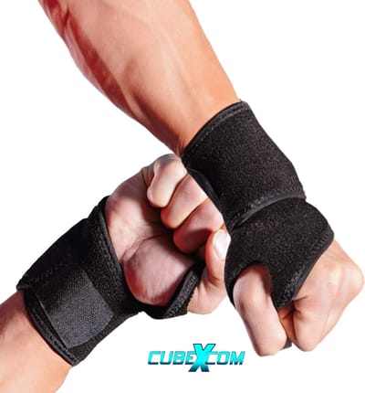 CUBEXCOM® Polsbandje, Polsbrace, Duimbrace, Polsbrace Rechts, Polsbrace Links, Polsband, Polsbandage, Polsbandjes Fitness, Verstelbare, Neopreen, Support Voor Verstuiking, Unisize, 1 STUKS