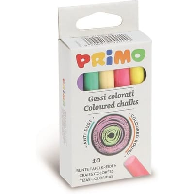 Primo Schoolbord krijtjes - pakje van 10x stuks - gekleurd - School/leraar kwaliteit krijtjes - Schoolartikelen