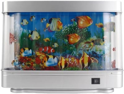 LED Aquariumlamp Nachtlampje met Dynamisch Oceaanlandschap en Tropisch Kunstwerk - Siervislicht Decoratieve Verlichting voor Kamerdecoratie EU-Stekker