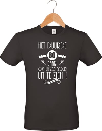 Het duurde 80 jaar - unisex - T-shirt - 100% katoen - BBQ - barbecue - verjaardag en feest - cadeau - kado - unisex - zwart - maat S
