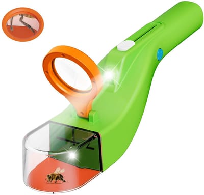 Spinnenvanger-insecten speelgoed-insectenkijker-Insectenval spinnenvanger met LED-verlichting-Insectenval met 5x loep - groen