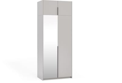Kledingkast Apollonia I met Spiegel 100 x 250 cm (kasjmier, zwarte handgrepen)