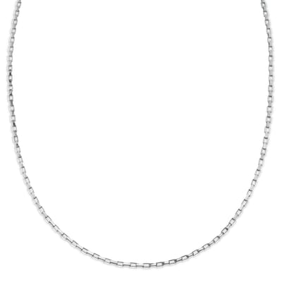 New Classics | 2 mm 925 sterling zilveren rechthoekige kabelschakelketting