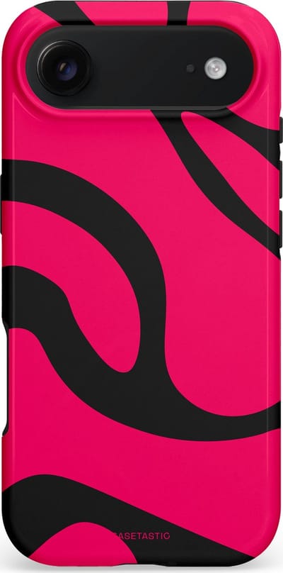 Casetastic hoesje geschikt voor Apple iPhone Air - MagSafe - Dubbellaagse bescherming - Zwart Roze Mamba Golven - Fashion Case - Roze Zwart