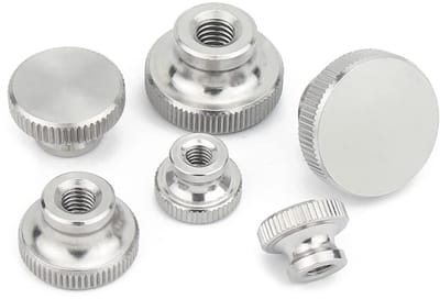 Hoogwaardige Knurled Draaiknoppen met Vrouwelijke Draad - Ronde Handgreep en Blinde Gat (4 stuks) - Roestvrij Staal, Duurzaam en Gebruiksvriendelijk