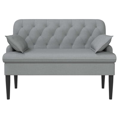vidaXL - Lovingseat - met - knoopge - tuft - Lichtgrijs - 111 - x - 68 - x - 80 - cm - Stof