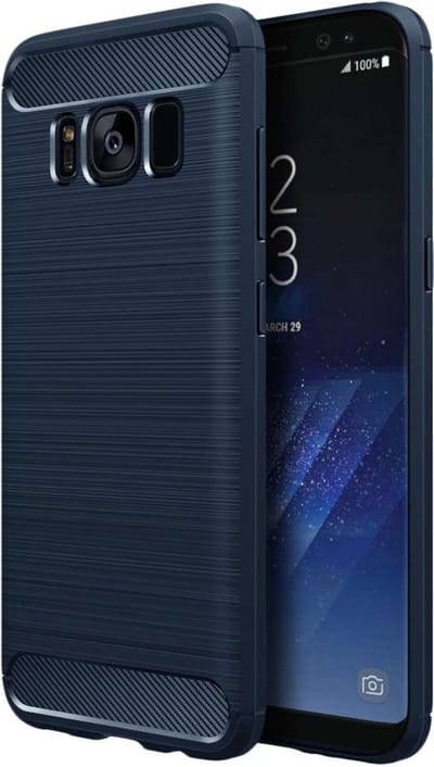 ebestStar - Hoes geschikt voor Samsung S8 Galaxy, TPU Bescherming Cover, Koolstof Design Hoesje, Donkerblauw