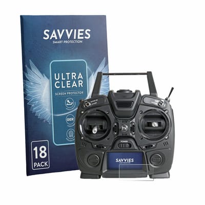 Savvies - Screenprotector voor Graupner MZ-10 HOTT - Folie Beschermfolie transparant 18 Stuks