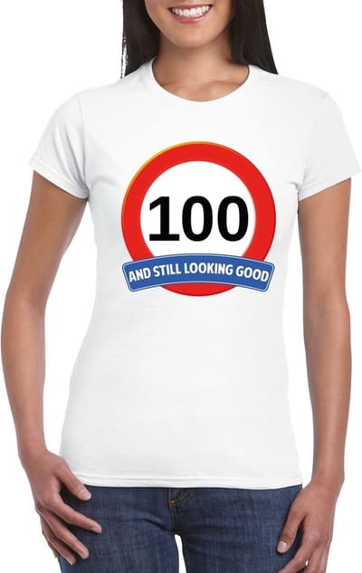 Verjaardag cadeau shirt - 100 jaar and still looking good t-shirt - wit - dames S
