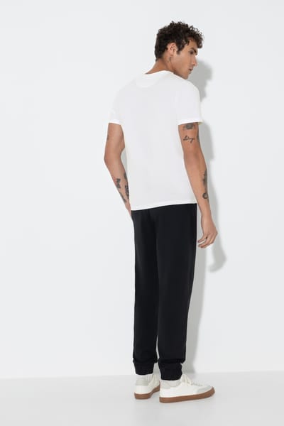 T-shirt met V-hals Serie Maglia Singola Wit