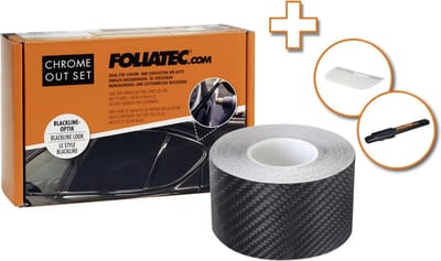 Foliatec 'Chrome Out' set Carbon glanzend