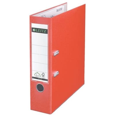 Leitz 180° Ordner Kunststof - 90% gerecycled karton - 30% pre-consumer gerecycled plastic - Rugbreedte van 82 mm - A4 - Lichtrood