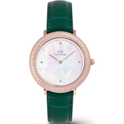 Daniel Wellington DW Watch Crystalline Bezel Green Croc Rose Gold 32mm